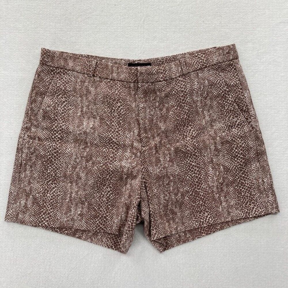 Banana Republic Shorts Women's 14 Brown Snakeskin Print‎ Stretch Fabric Casual